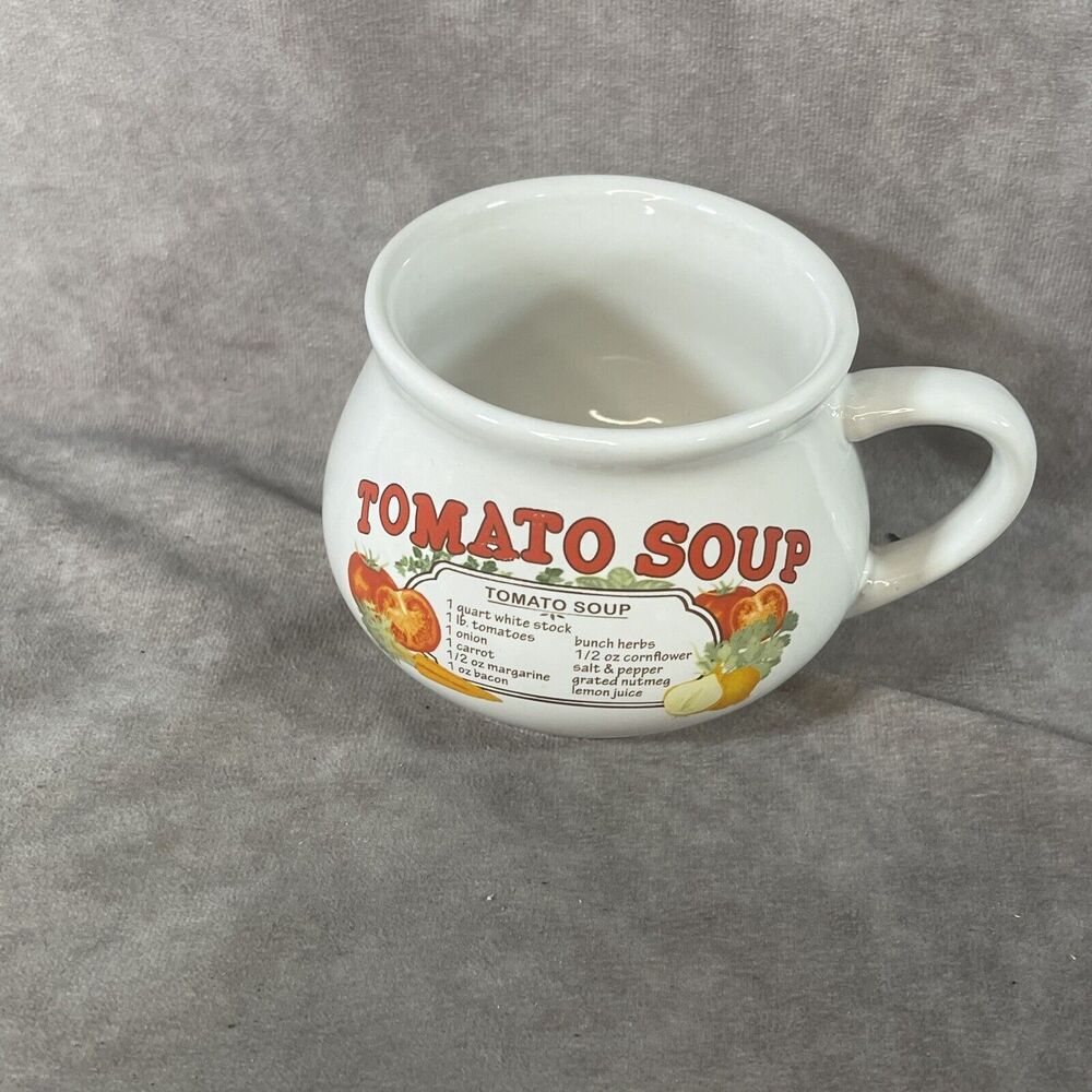 Dat'l Do-It Incorporated Vintage Tomato Soup Recipe Ceramic Mug Bowl Cup